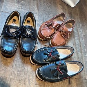 3 pairs Johnston and Murphy genuine leather Mens loafers